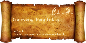 Cserveny Henrietta névjegykártya