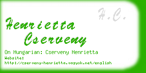 henrietta cserveny business card